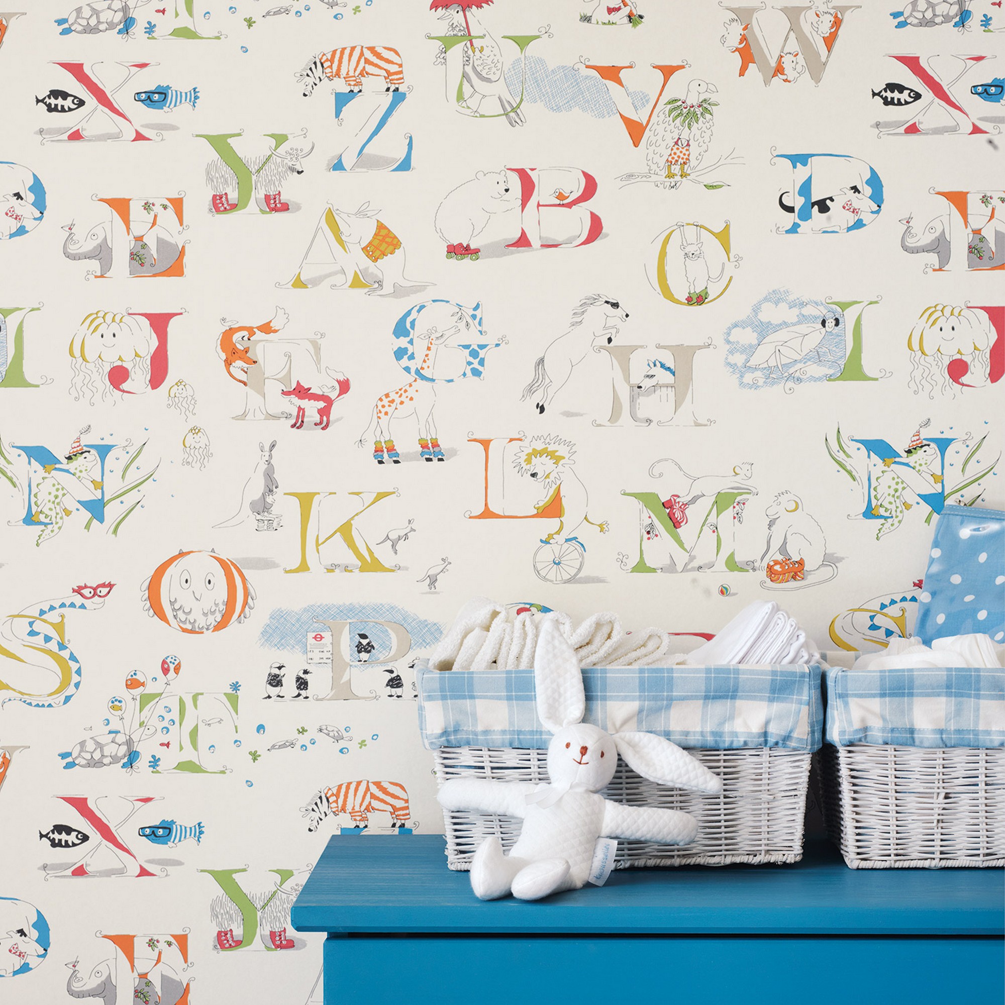 Alphabet Zoo Wallpaper 214026 By Sanderson In Rainbow Brights Multi